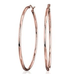 EUC Blue Nile 14K Rose Gold Large Hoop Earrings
